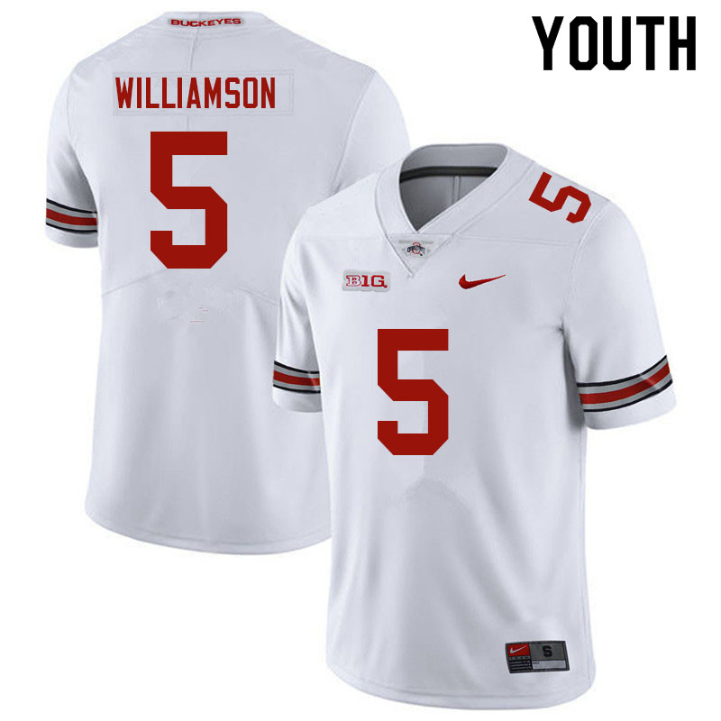 Ohio State Buckeyes Marcus Williamson Youth #5 White Authentic Stitched College Football Jersey